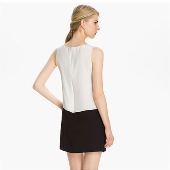 TIBI New York, SILK Shift Dress, Cream with ombré, Flying Crane pattern, Size 8 - Picture 3 of 11